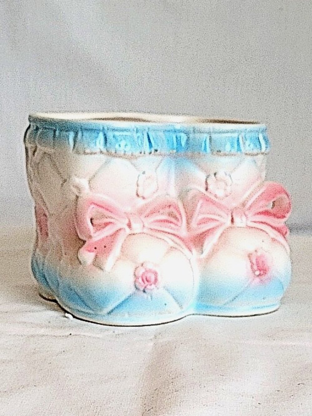 Vintage Inarco Ceramic Baby Booties Planter /Vase